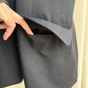 SOLD 90s Forenza Vest Women's M Deep Navy Wool Blend Long Menswear-Inspired